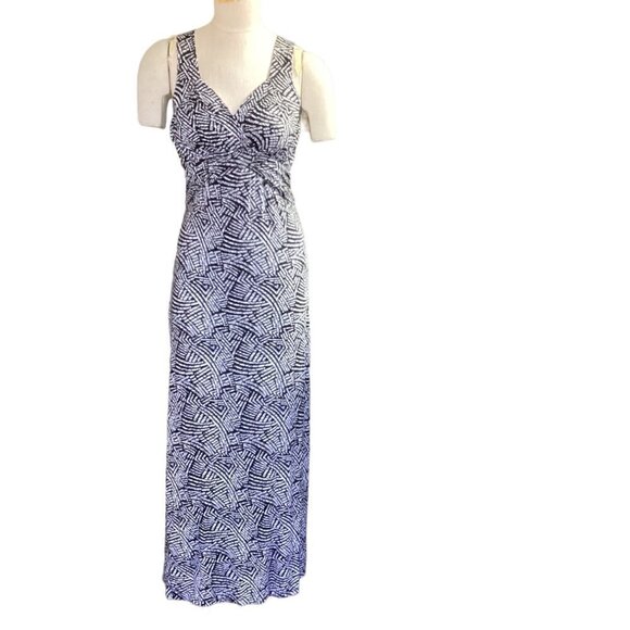 Soma Empire Waist V-Neck Maxi Dress XS Black and White 150C - Picture 1 of 6